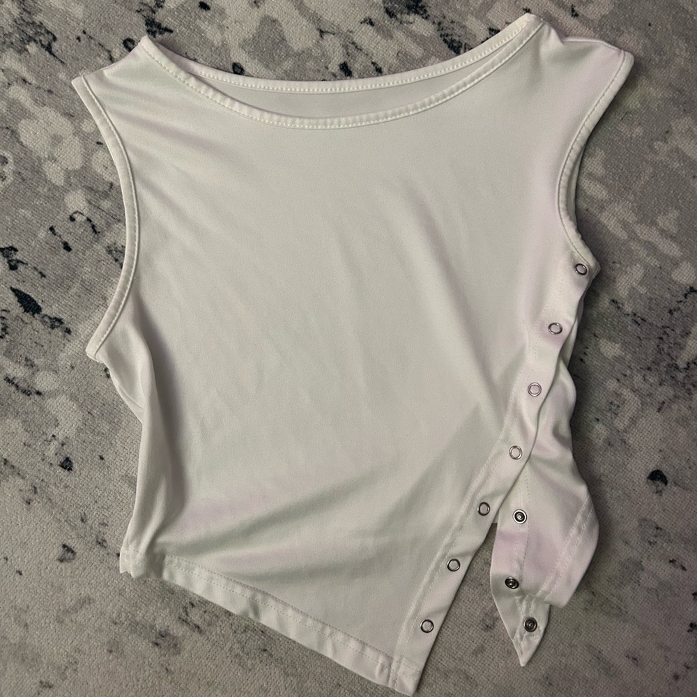 Asymmetrical Button Front Top